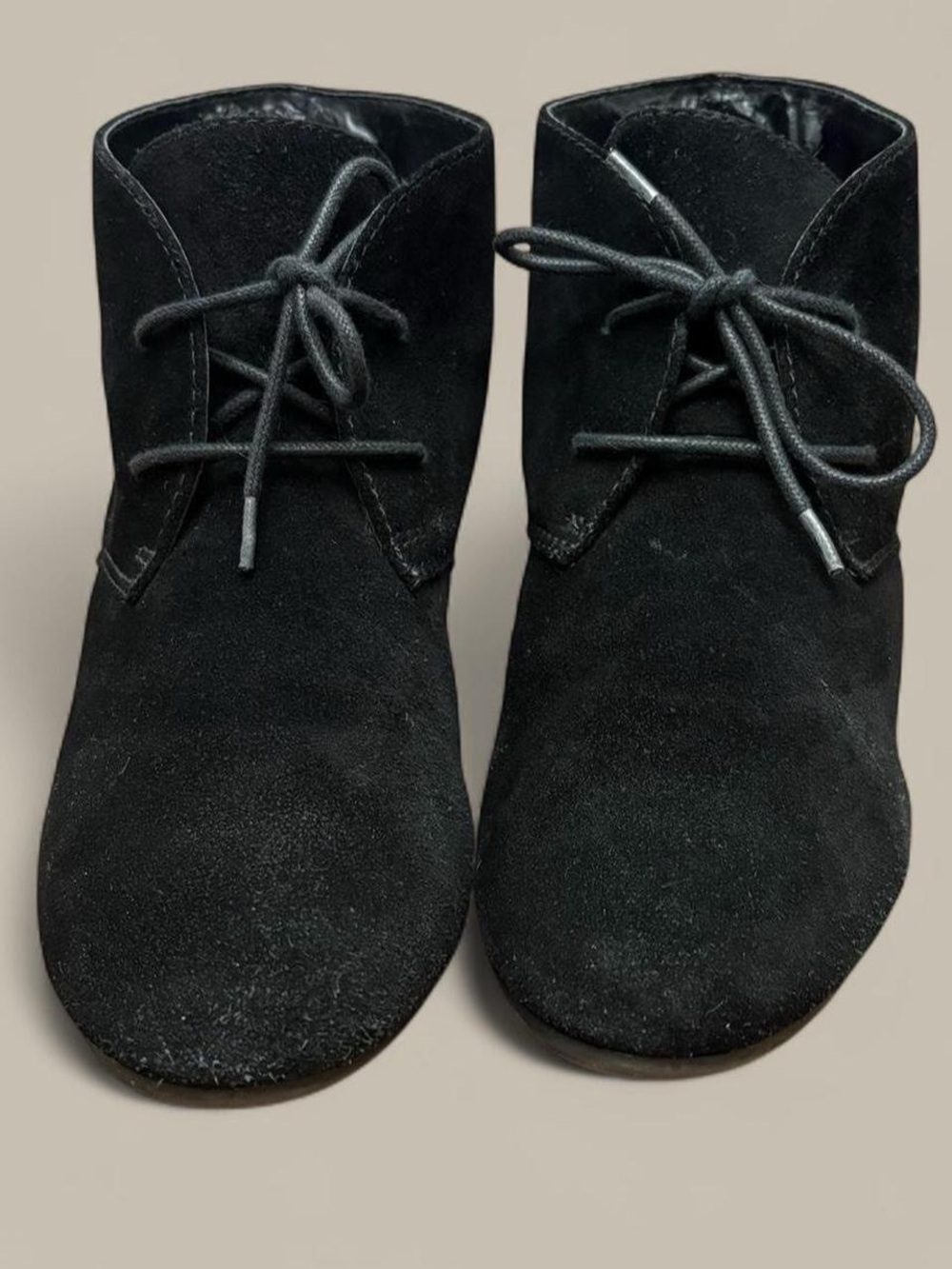 Nine West Black Suede Lace-Up Boots